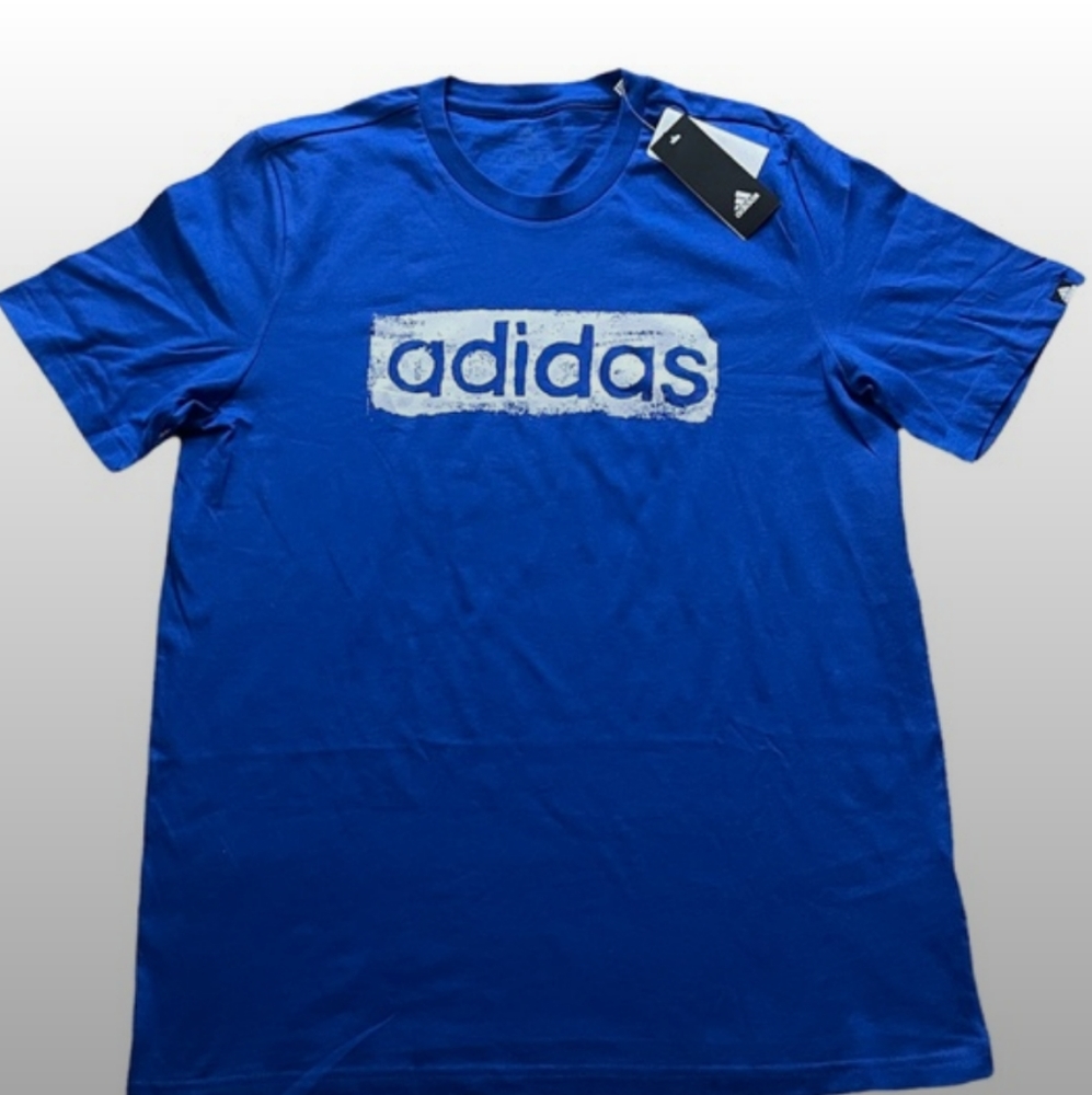 Adidas Blue Box Logo Tee, Size L